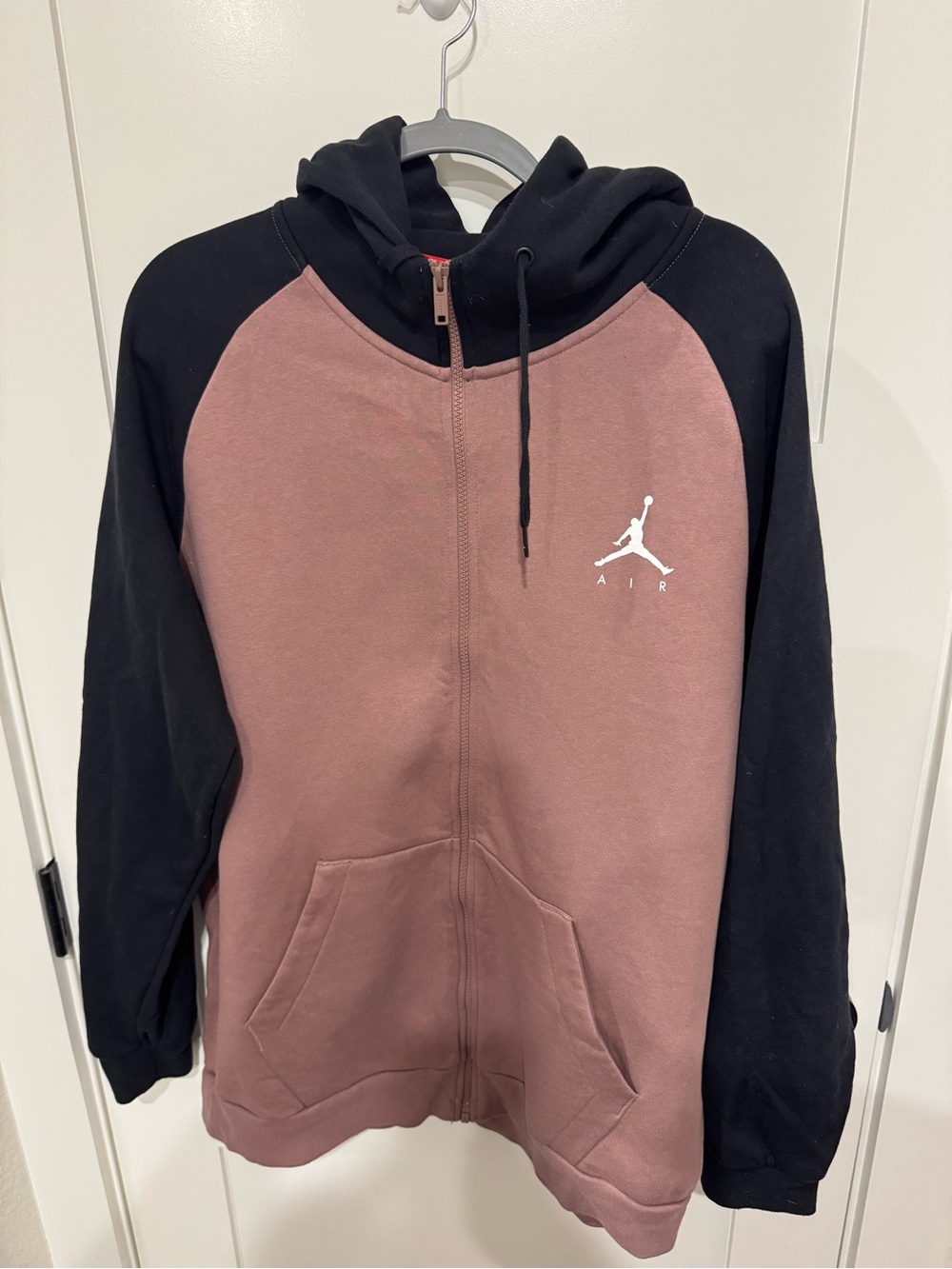 Jordan Two-Tone Hoodie - Black & Mauve with Orange Trim